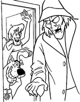 coloriage scoubidou et sammy saluant un monstre